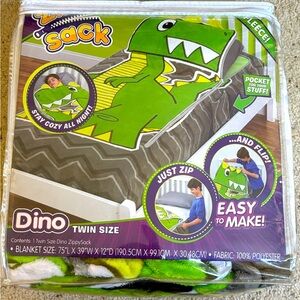 Dino Twin Size Mattress Cover - Green